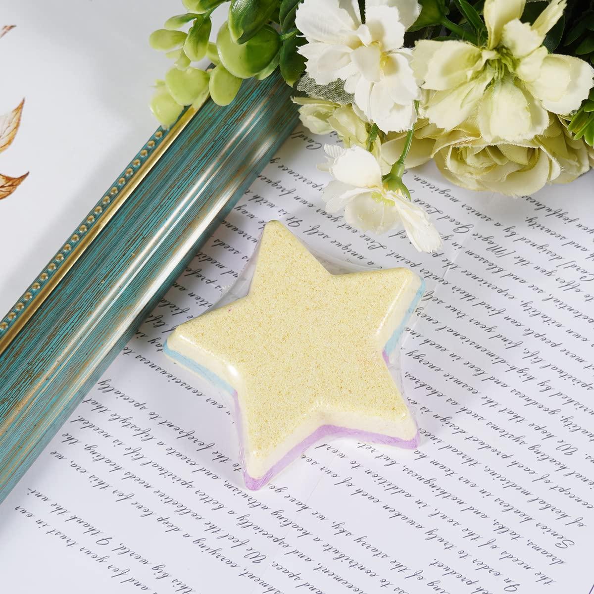 Soulnioi Aromatherapy Gift Scented Candles Retro Colored Blue Square Candle Aroma Wax Flakes Fragrant Hanging Tablets Green Star and Star Bath Bombs for Wedding Souvenir Birthday Party Women Gift 3