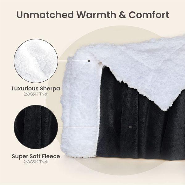 Everlasting Comfort Plush Sherpa Fleece Blanket - 2 Sided, Reversible Warm, Thick, Comfy, Soft Throw (127x165cm) 3