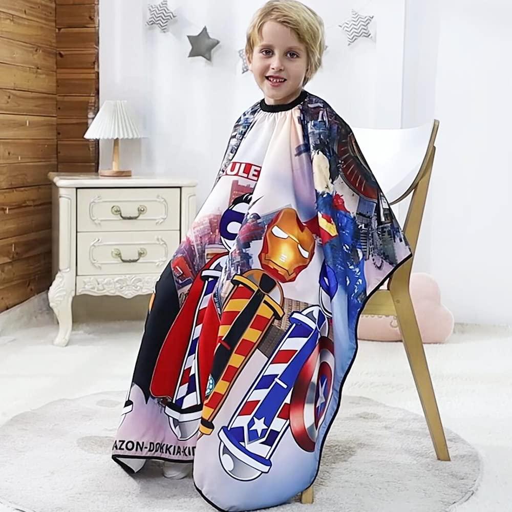 DOKKIA KIDS Barber Cape Haircut Hair Cutting Children Toddler Boys Girls Hairdressing Salon Styling Cloth Apron Cover Gown Cartoon Sea World/40×50" INCH 3