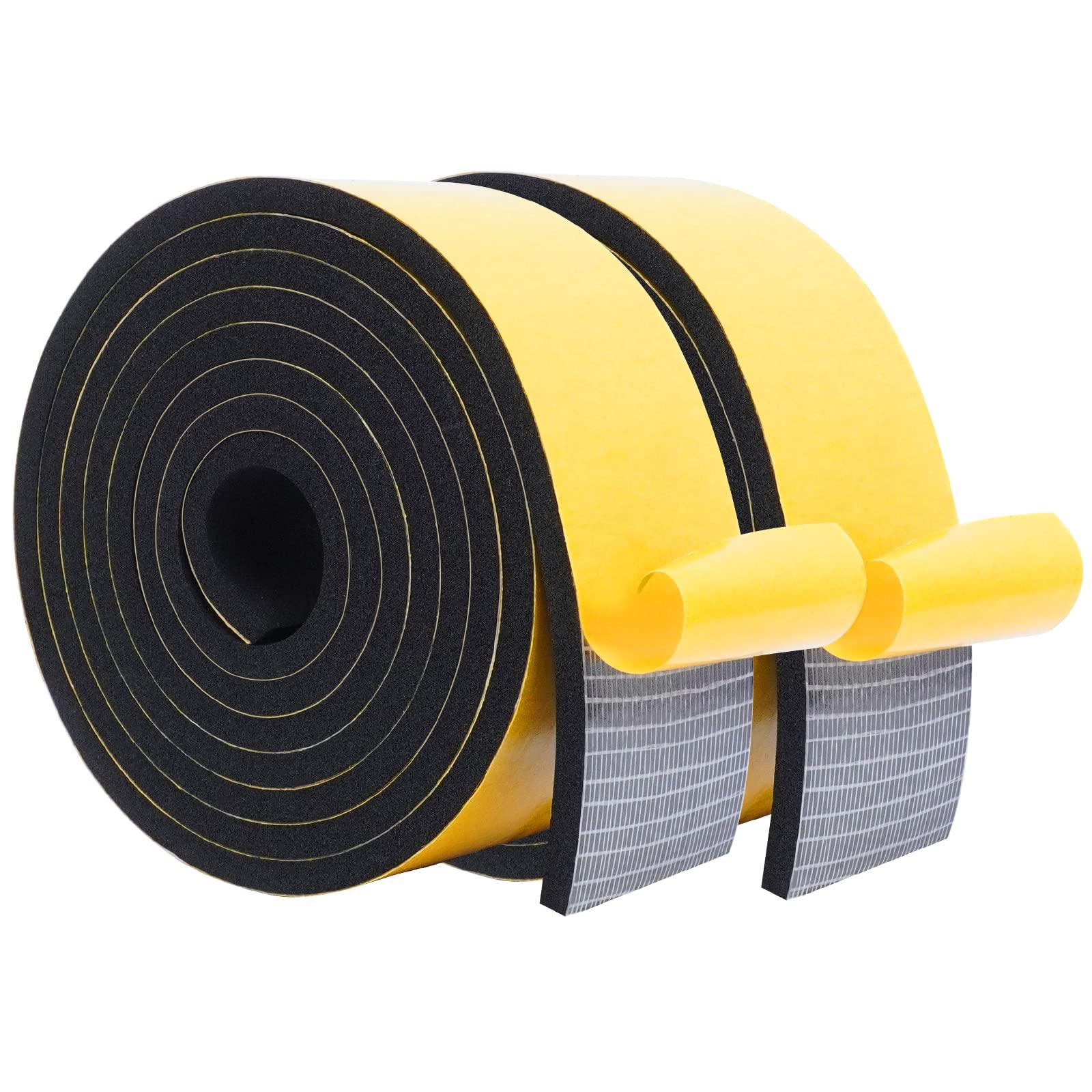 WochiTV High Density Foam Rubber Tape 50mm(W) x 6mm(T), Weatherstrip, Gasket Seal, Anti-Vibration, Anti-Collision, Shockproof, Car, Turck, Air Conditioner, Total 4m (2 Strips, 2M Long Each) 0