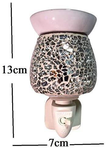 Elegant Electric Wax Melts Burner in Silver Mosaic- Plug in Wax Melt Burners for Wax Melts & Scented Oils, Wax Tarts. Spare Bulb. Room Temp Must Be 20 Degrees or Above For Wax Melts To Fully Melt 3