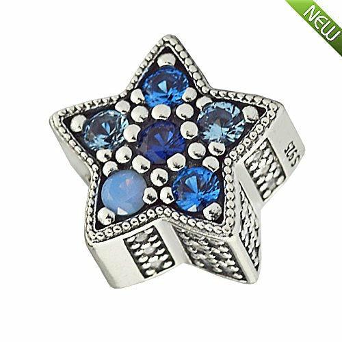 PANDOCCI 2017 Christmas Collection Blue Bright Star Crystal Beads Authentic 925 Sterling Silver DIY Fits for Original Pandora Bracelets Charm Fashion Jewelry 1