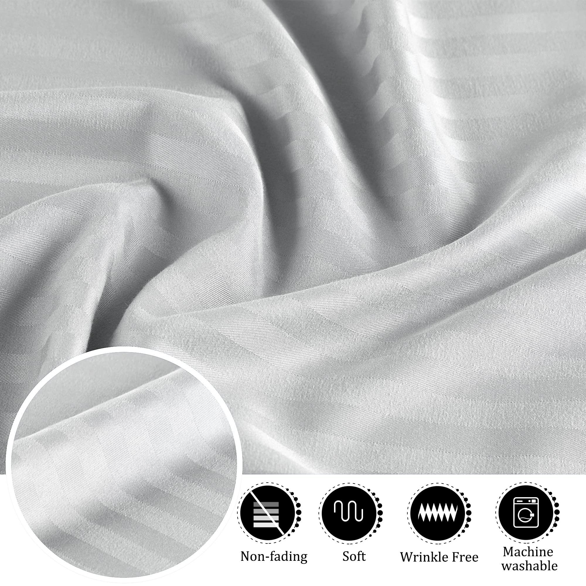 PiccoCasa Pillowcases Body Striped Soft & Breathable Microfiber Pillowcase Light Grey with Envelope Closure 50 x 140cm Bed Pillow Covers for Home and Hotel 1