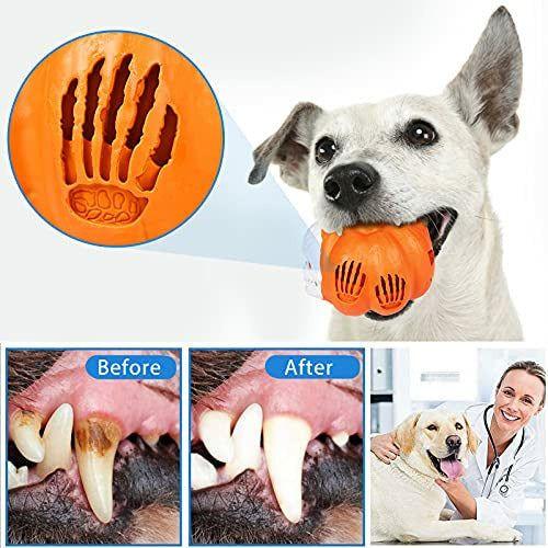 G.C Dog Chew Toys Indestructible for Aggressive Chewers, Durable Tough Dog Toys for Large Dogs Interactive Rubber Halloween Pumpkin Skull Dog Toy for Puppy Medium Small Dogs 2