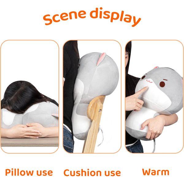 Mewaii 14'' Soft Cat Mushroom Stuffed Animal Plush Pillow Squishy Toy - Gray 4