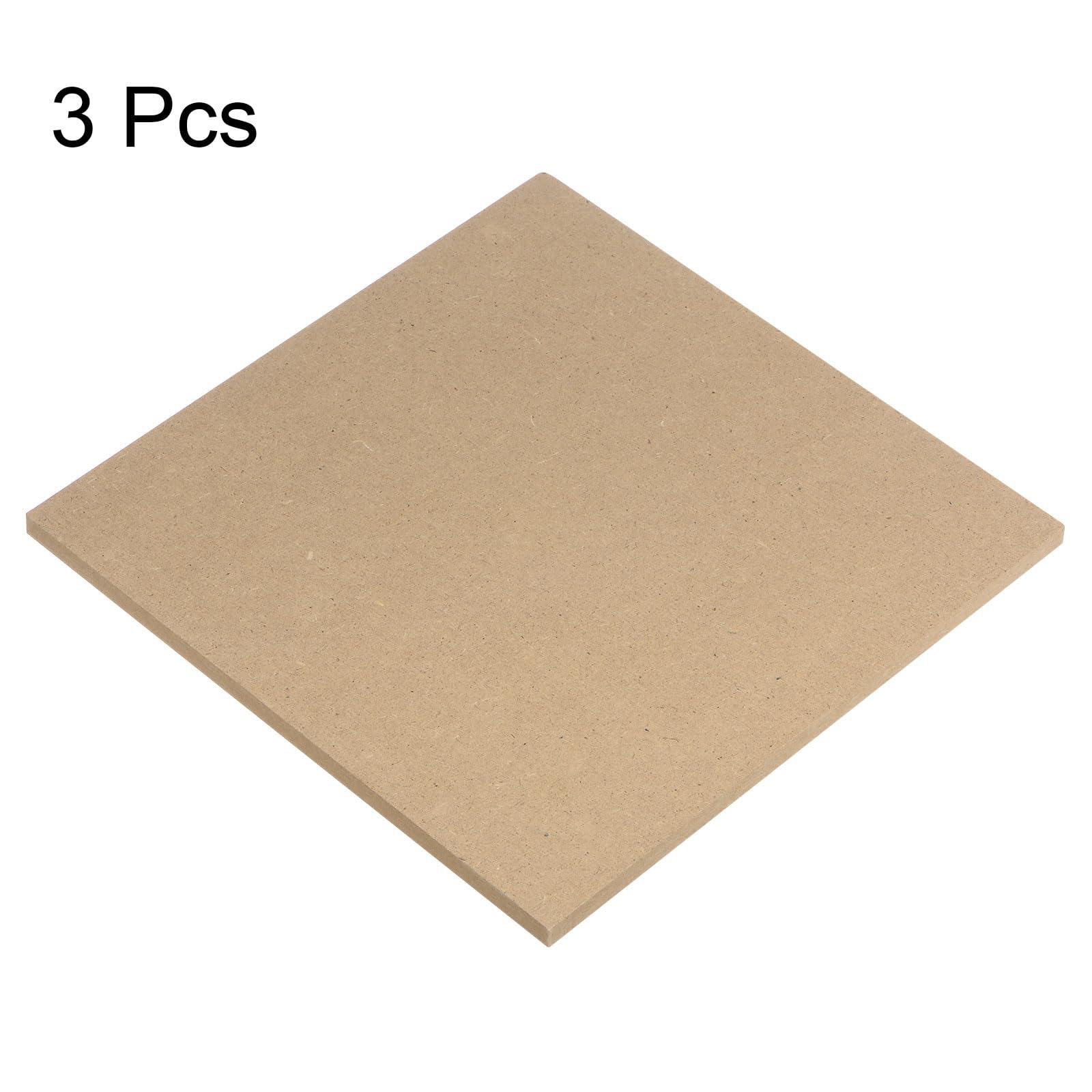 sourcing map 3pcs Basswood Sheets for Crafts 8 x 8 Inch Unfinished Wood Square Slices, 0.31" Thick Blank Wood Sheets for Architectural Models, Laser Cutting, Engraving, Painting, Door Hanger 2