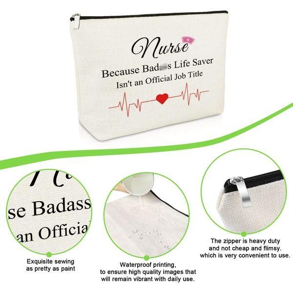 Nurse Appreciation Makeup Bag Gifts Retirement Gifts for Nurse Friend Nurse Gifts for Nursing Student Sister Nurses Week Gifts Cosmetic Pouch Nurse Practitioner Gift Christmas Birthday Gift for Nurse 3