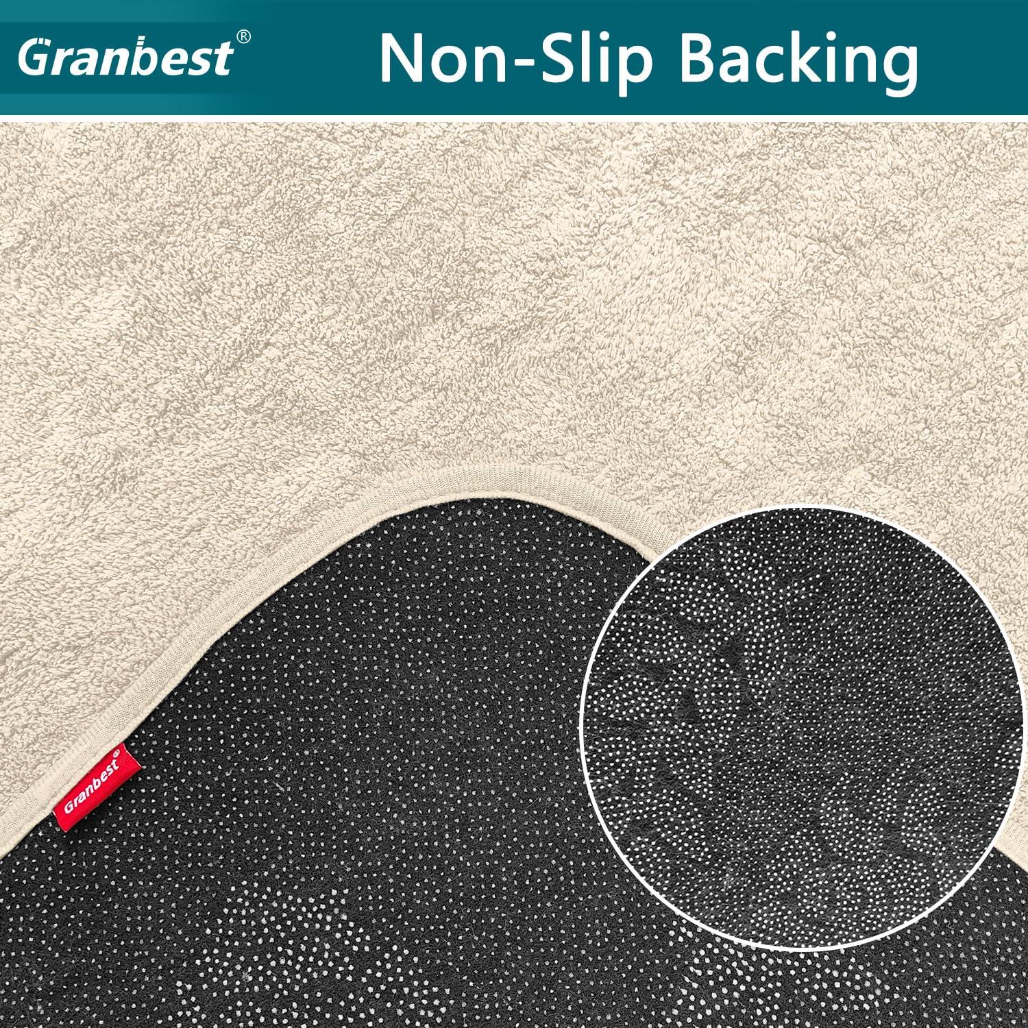 Granbest Premium Thick Area Rugs Resembling Sheep Fur for Living Room Kitchen Non-slip Washable Floor Carpet Ultra Soft Modern Pile bedroom Rugs (80 x 150 cm, Blackish Green) 4