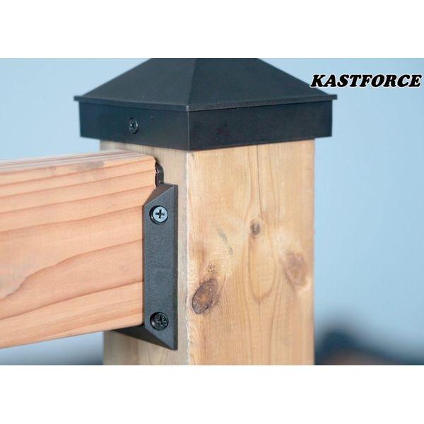 KASTFORCE 12pcs Deck Railing Brackets Connectors for 2x4 (1.5"x3.5") Railing Wood Post with 96 pcs Rust-Free Steel Screws Available for Different Railing Angles KF4012 3