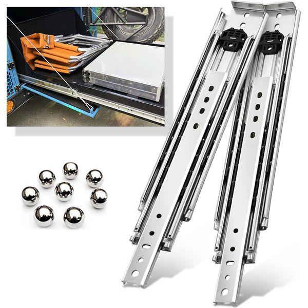 YENUO Heavy Duty Drawer Runners 300 400 500 600 700 800 900 1000 mm Full Extension Ball Bearing Slides Rails Guide Glides Track 170KG (W:76mm-Load:220 KG (Without Lock), 30 inch (750mm)) 0