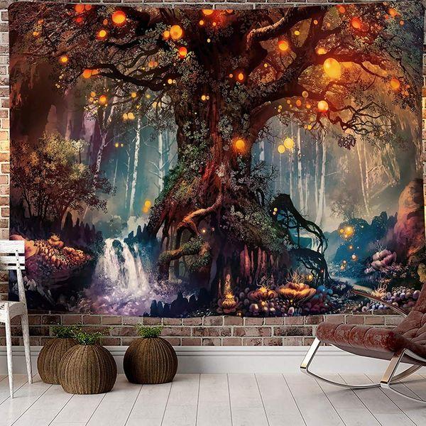 INTDORM Magical Forest Tapestry Life Tree Tapestry Trippy Wall Tapestry Wall Hanging For Bedroom (150x200cm) 1