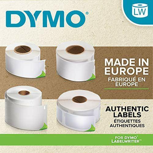 DYMO LW Large Address Labels, 36 mm x 89 mm, Black Print on Clear, 2 Rolls of 130, (260 Easy-Peel Labels), Self-Adhesive, for LabelWriter Label Makers, Authentic 2