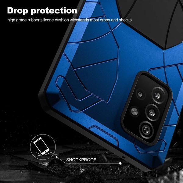 Shockproof Case for Samsung Galaxy A72, Metal Case [360 ° Full Protection] [3 Layer Structure] Hard Aluminum + Soft Bumper Rubber [Military Grade] Protective Case with Screen Protector, Blue 2