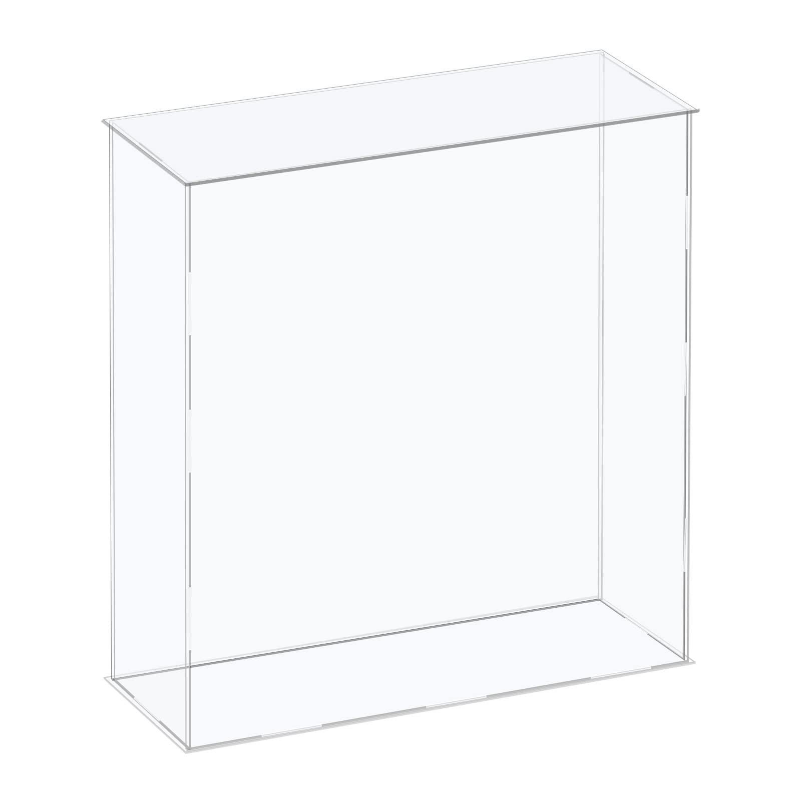 sourcing map Acrylic Display Case Plastic Box Cube Storage Box Clear Assemble Showcase 31x11x41cm for Collectibles