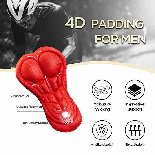 Cycorld Men's Cycling Shorts 4D Padded Road Bike Shorts Breathable Quick Dry Bicycle Shorts Cycling Underwear (XL, Red) 3