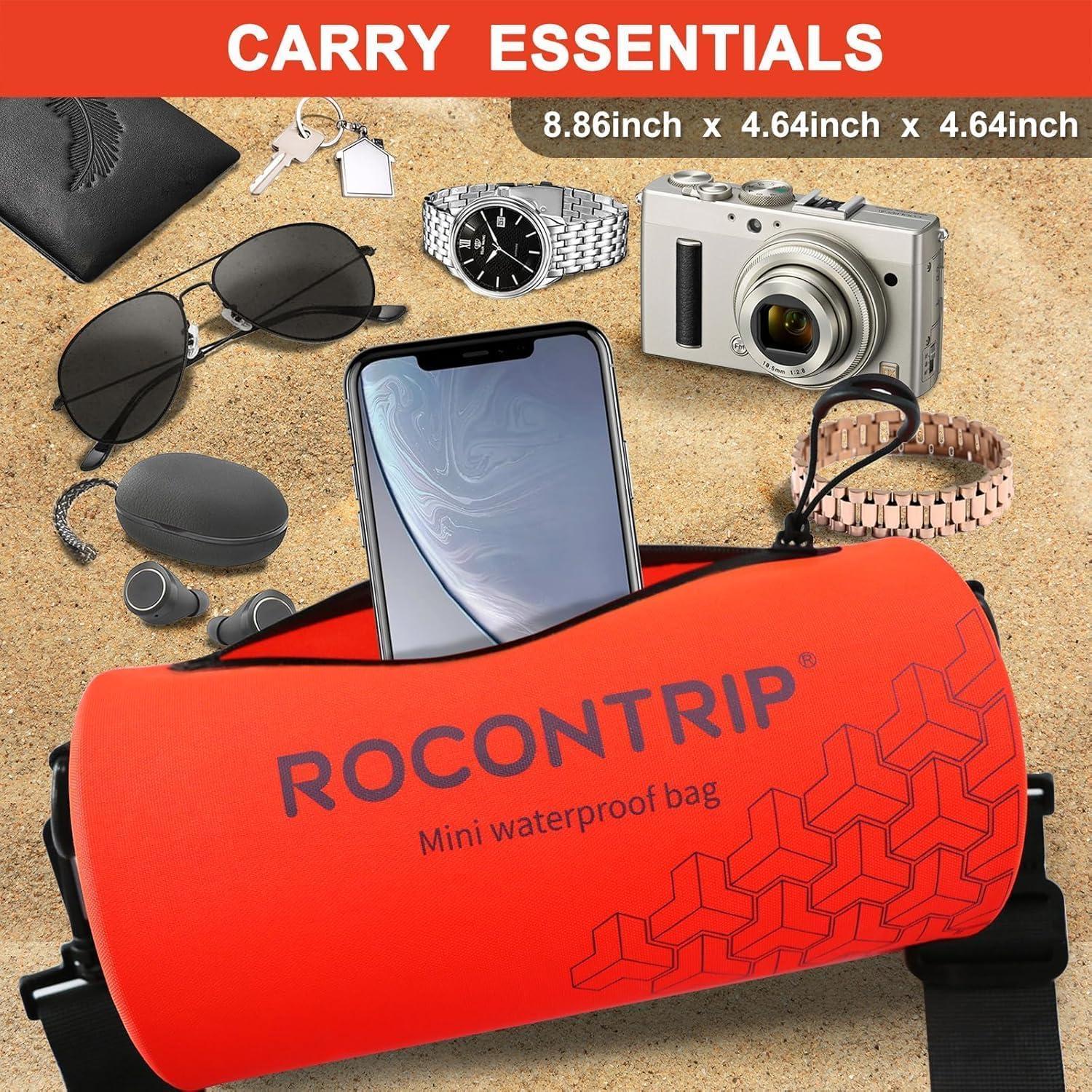 ROCONTRIP Crossbody Waterproof Bag IPX8 Waterproof Dry Bag with Airtight Zipper Ultra Light Waterproof Beach Bag with 420D TPU Dry Sacks for Swimming Kayaking Camping Boating Rafting Fishing 2