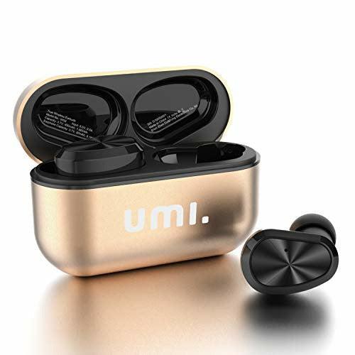 Amazon Brand - Umi earbuds W5s True Wireless Earbud Bluetooth 5.2 In-Ear Headphones IPX7 for iPhone, Samsung, Huawei with Patented Intelligent Metal Charging Case (Gold) 0