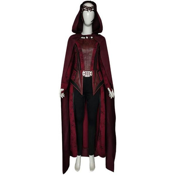 AENEY Wanda Maximoff Costume, Blackening Scarlet Witch Halloween Costume Suit With Wanda Cloak Headpiece Horror Halloween Party Costume Props, XL 2