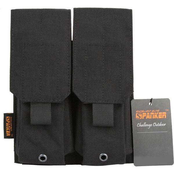 EXCELLENT ELITE SPANKER Tactical Molle Single/Double/Triple Mag Pouch for M4 M14 M16 AR15 AR10 G36 Magazine Holds 2 Mags(Grey) 2