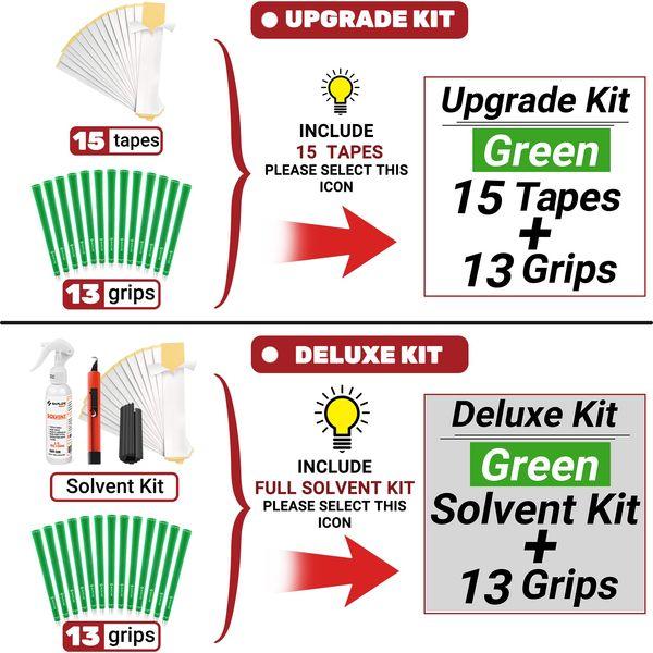 SAPLIZE Golf Grips, 13 Set with Complete Regripping kit, Standard Size, Rubber Golf Club Grip, Green 2