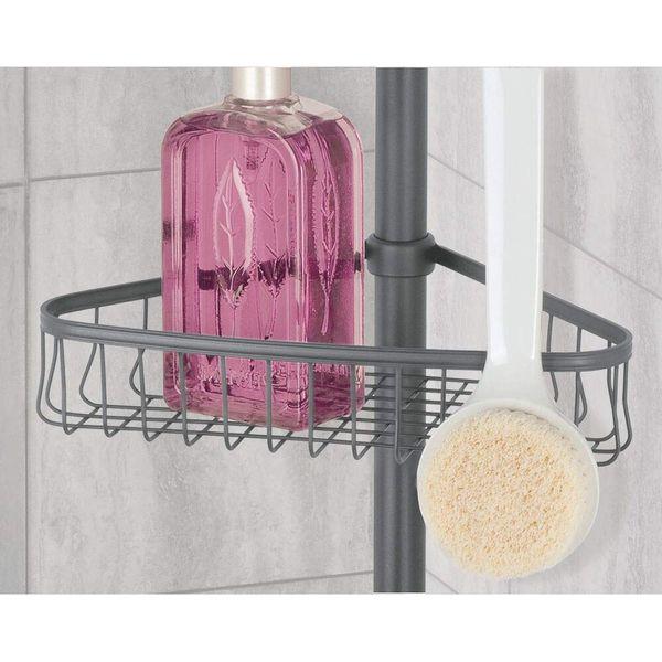 mDesign Shower Storage for Hanging Shampoo Bottles and Gels - Practical Shower Caddy with Suction Cups - Shower Shelf Without Drilling - Graphite 4