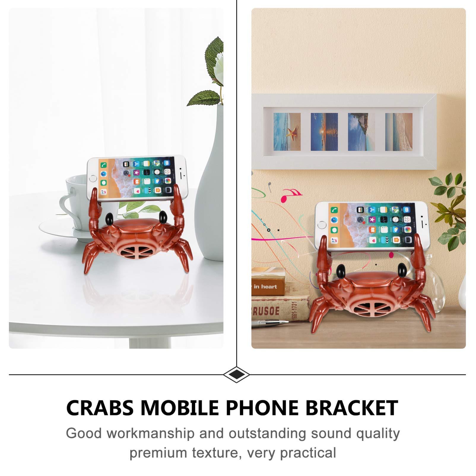 ibasenice Crab Figurine Speaker Phone Holder Wireless Sound Box Loudspeaker Box Phone Rack Stand Desktop Jewelry Holder Decor for Home Ornaments Orange 3