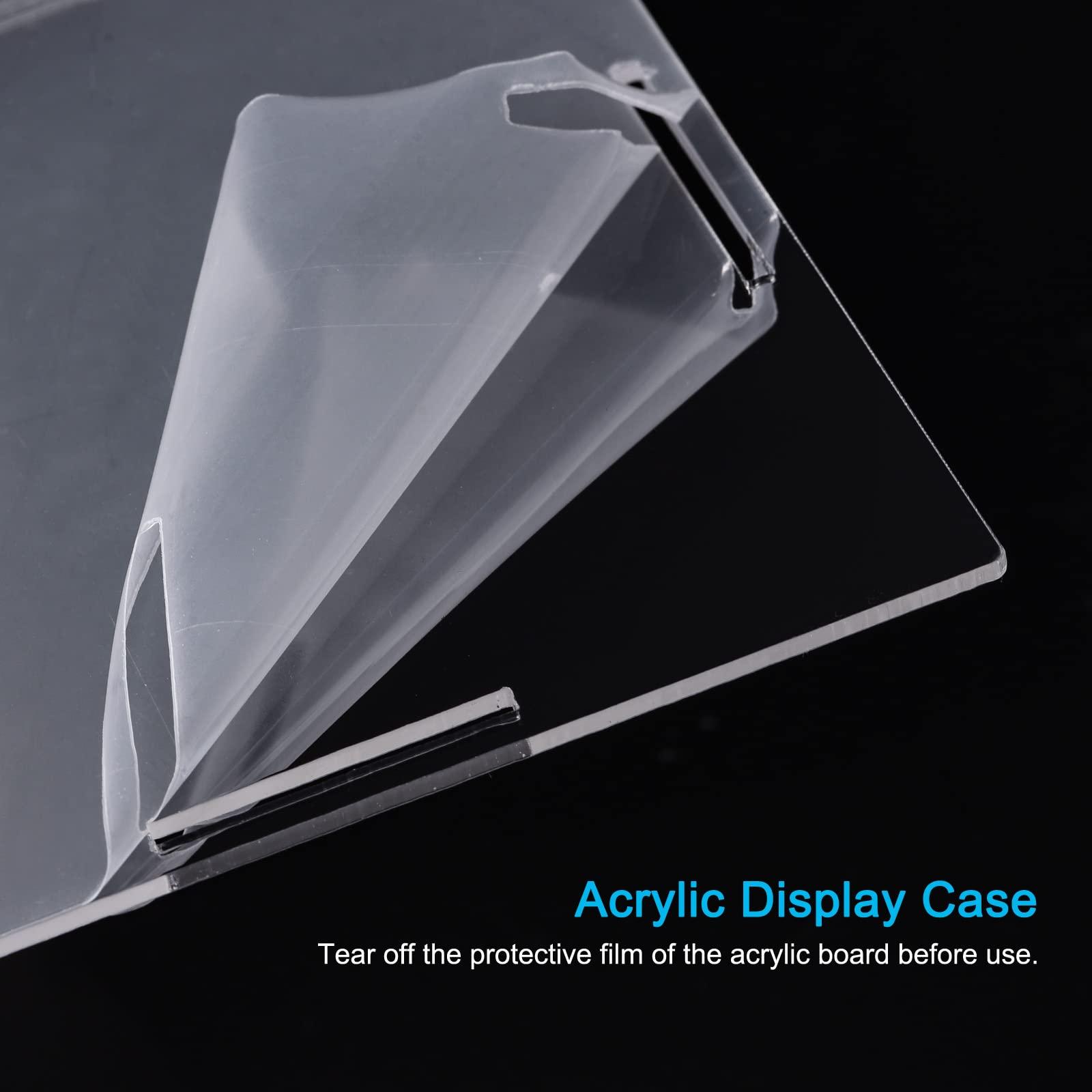 sourcing map Acrylic Display Case Plastic Box Clear Assemble Dustproof Showcase 31x16x15.5cm for Collectibles Items 3