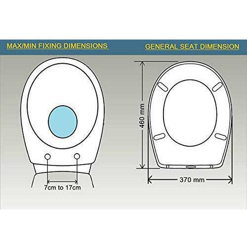 Soft Close Toilet Seat, Oval Toilet Seat, Quick-Release for Easy Cleaning, Standard Size Toilet Seat, Durable Loo Seat, Comes with Dual Fitting (USE Top Or Bottom Fitting), by AANÂ® 3