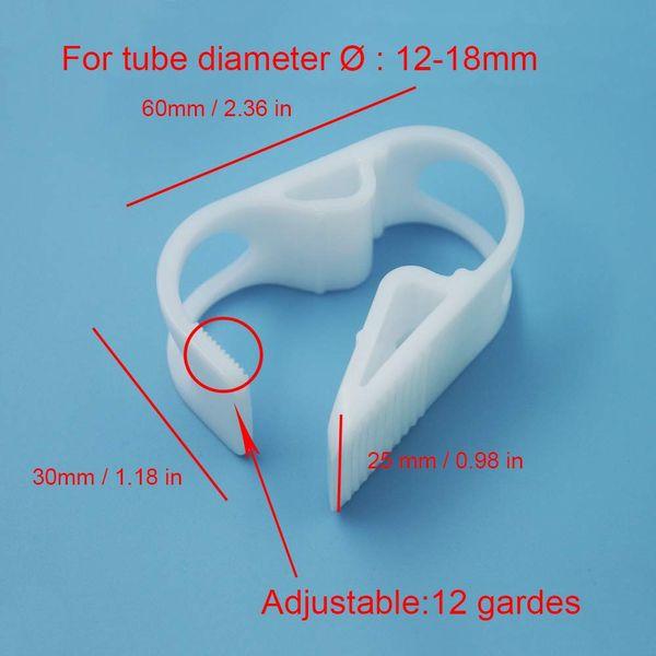 50PCS Large Plastic Tubing Clips Adjustable Flow Control Hose Clamps 12-18mm/0.472-0.708 in Laboratory Tube Pinch Valve Syphon Pipe Holder Clamp 1