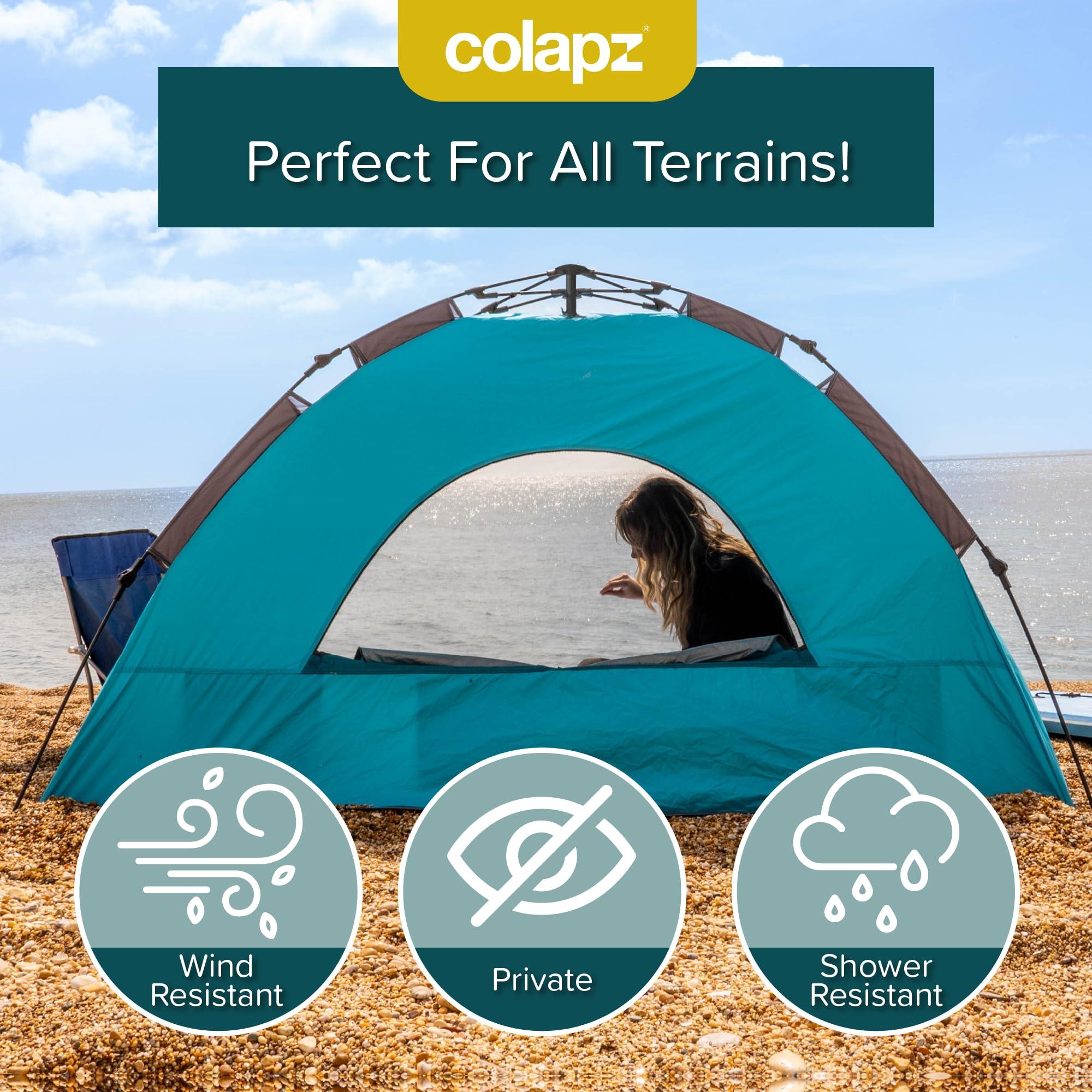 Colapz Pop Up Tent. Luxury Beach Tent. SPF50+ Beach Tents Shelters for Adults. Protective Baby Beach Tent. Easy To Use Pop Up Tents. Portable Wind Breaker, Beach & Sun Shelters. Baby Sun Shade Tent 3