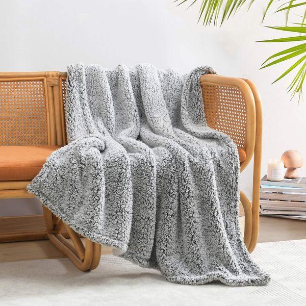 Luxury Crushed Velvet Sherpa King Blanket, Soft Thick Warm Plush Velvet Double Reversible Bed Blanket, 127x152cm, Navy Blue 1