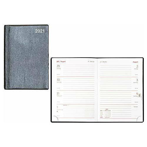Idena 10971 - Pocket Diary 2021, DIN A6, FSC Mix, Glamour Silver, 1 Piece 2
