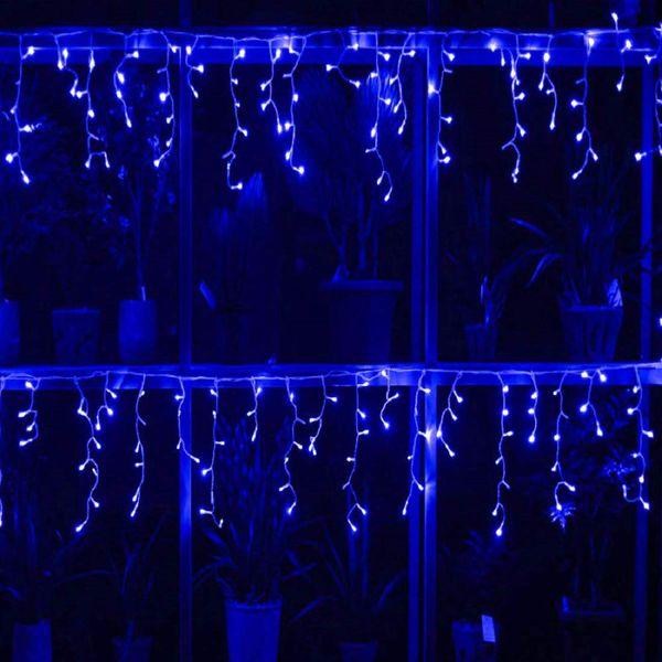 YASENN 300LED Icicle Lights Parts strobes String Lights Christmas Lights for Eave Roof Wall Decoration (Blue with Cool White strobes) 2