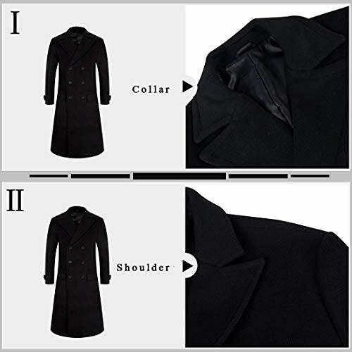 APTRO Mens Wool Coats Long Coats Thick Winter Jacket Elegant Outwear 80% Wool Trench Coat 1818 Black XXL 1