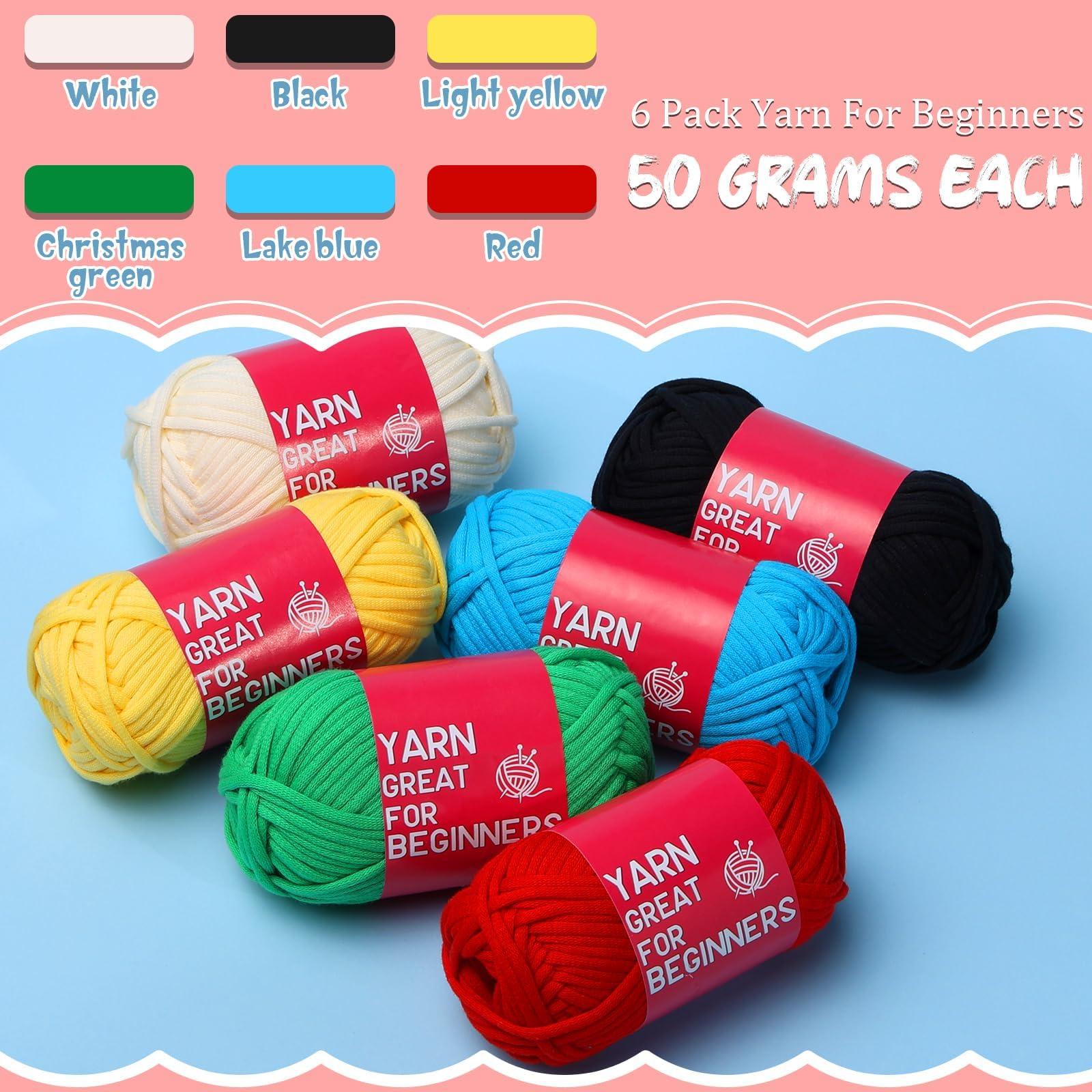 BUOKKON 60 Pcs Crochet Kit for Beginners, Complete Crochet Starter Kit with Crochet Hook Chunky Yarn for Crochet, Crochet Kit for Adults Beginners DIY Craft 2