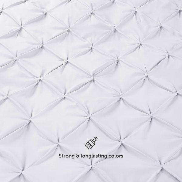 Blumtal® Luxury Duvet Cover Set Pinch Pleat, UltraSoft Super King Bedding with Beautiful Tucks, 260 x 220 & 50 x 75 cm (2x), Pintuck Bedding, White 3