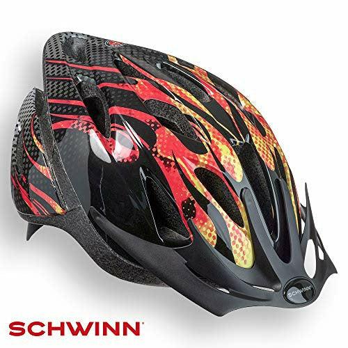 Schwinn Boys' Thrasher Lightweight Microshell Bicycle, Skate, Skateboard, Scooter Helmet With Dial Fit Adjust, 5-8 years Kids, Black with Orange and Yellow, 47 - 53cm 0