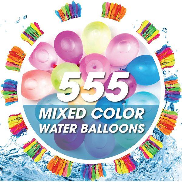 555 PCS Water Balloons - Water Bombs - Water Balloons Bulk - Water Balloons Slingshot - Water Balloons Fight - Water Balloons for Kids -Water Balloon Games - Balloons Set Party For Kids 0