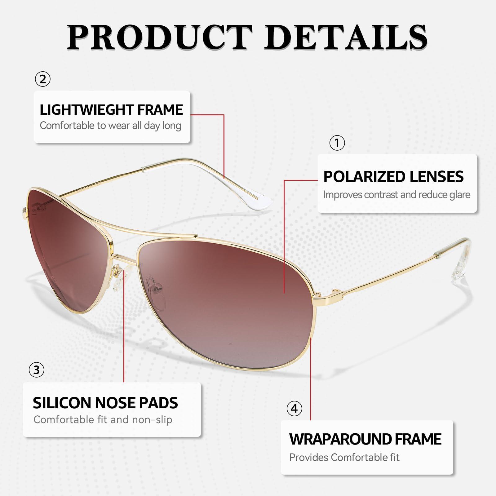 SODQW Polarised Sunglasses Men with UV400 Protection Retro Pilot-Style Aluminum Metal Frame Shades Ultra Light D-Fashion and Stylish Glare Blocking 3