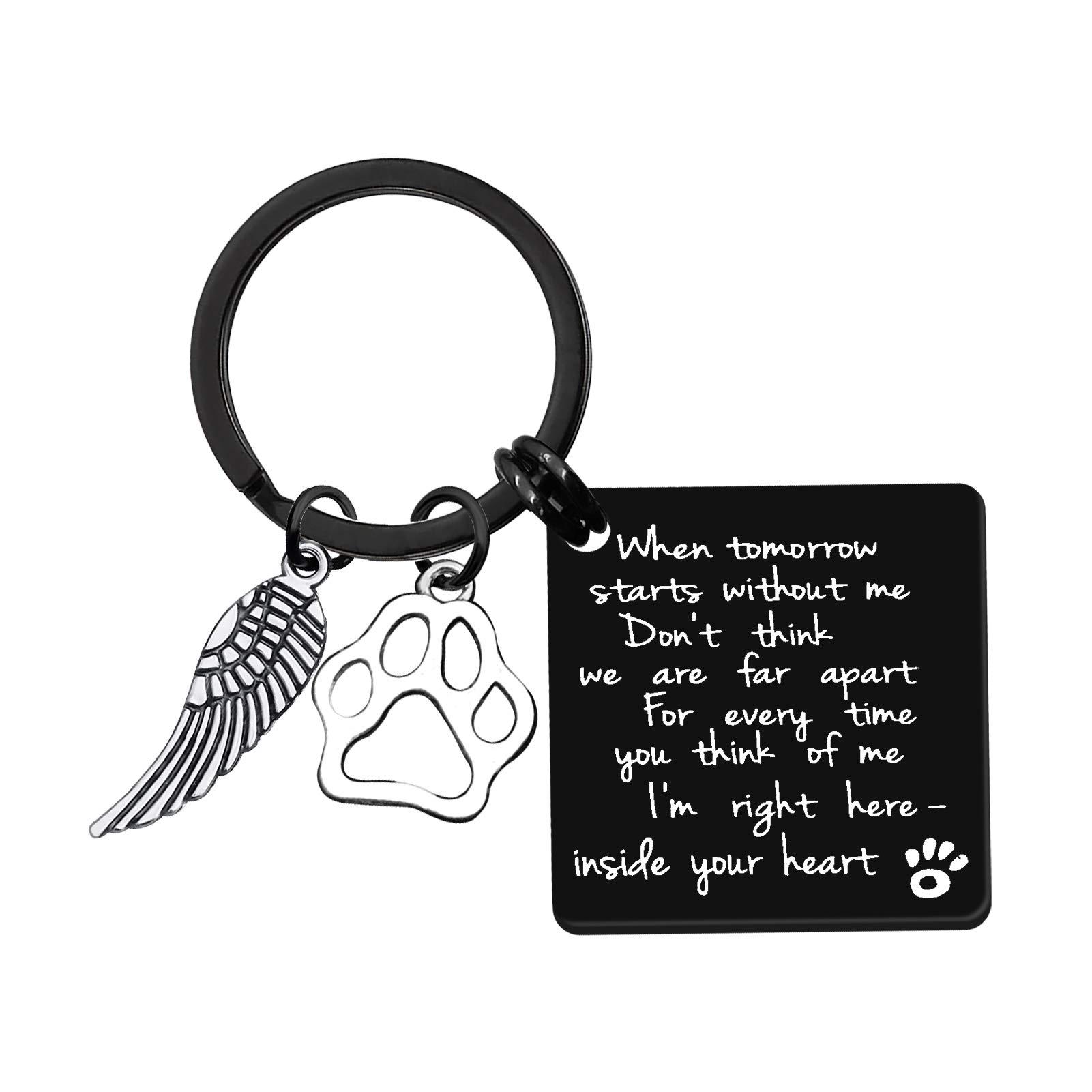 Loss of Pet Sympathy Gift Keyring Memorial Gifts Loss of Dog Cat Keychain Remembrance Gift for Pet Lover Memorial Gift for Pet Owners In Memory of Dog Cat Pet Memorial Gift for Friends Coworker