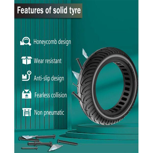 GLDYTIMES 8.5 Inch Scooter Tyre 8 1/2 Solid Tyres for Xiaomi Mi Pro2/ Pro/ M365/ AOVOPRO Electric Scooter Wheels Replacement Accessories Pure Scooter Front/Rear Explosion-proof Tire Part Black 3