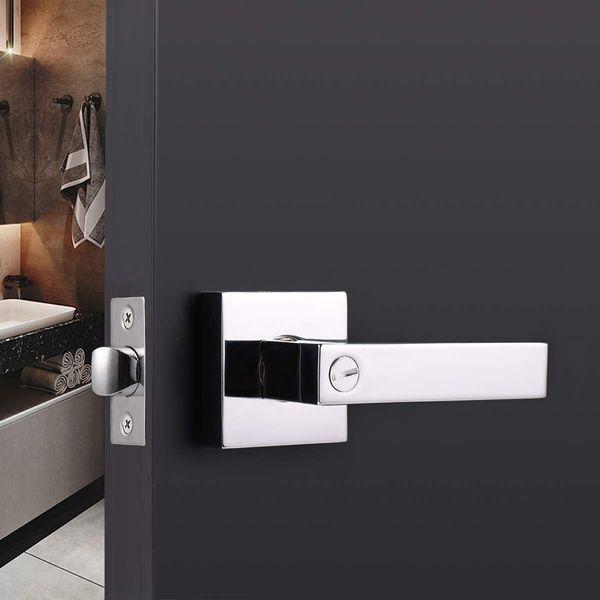 Probrico 2 Pack Door Handles with Lock, Bathroom Door Locks, Privacy Door Handle Lock Sets, Bedroom Door Handle with Turn Locks, Oil Rubbed Brown, 2 Pack 1