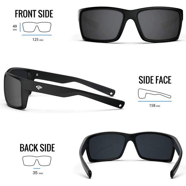 TOREGE Sports Polarized Sunglasses for Men Women Flexible Frame Cycling Running Driving Fishing Mountaineering Trekking Glasses TR24(Matte Black & Black & Black Lens) 3
