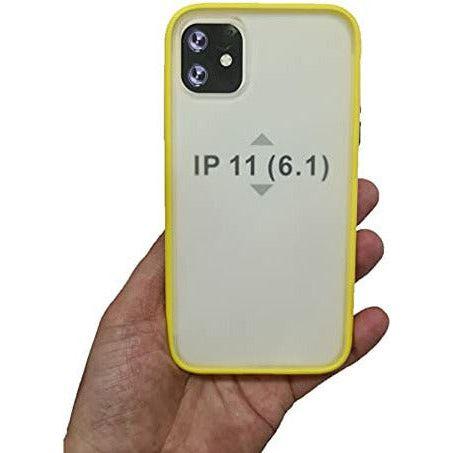 CP&A iPhone 11 Pro case shockproof, semitransparent protective phone case, hard cover, iPhone 11 Pro bumper case with coloured buttons, scratch-proof case for iPhone 11, 6.1inch (15.5cm) (Yellow) 1