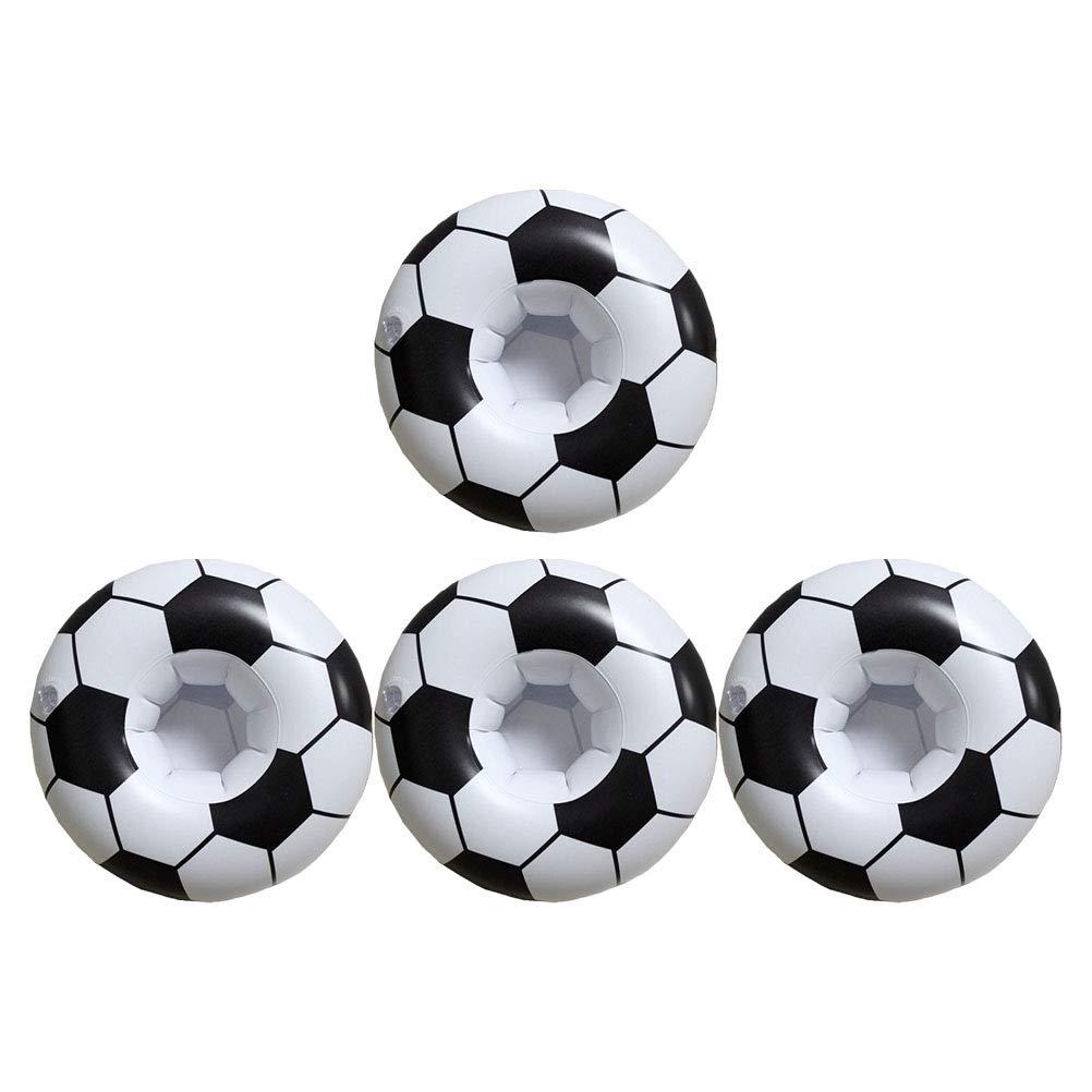 ABOOFAN 4pcs Inflatable Football Drink Cup Holder Beach Backdrop Coasters Party Favors 2