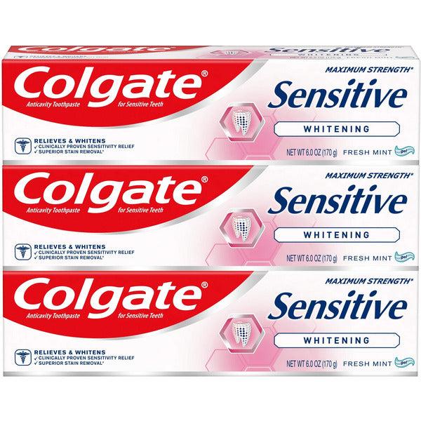 Colgate Sensitive Maximum Strength Whitening Toothpaste - 6 ounce (3 Pack) 0