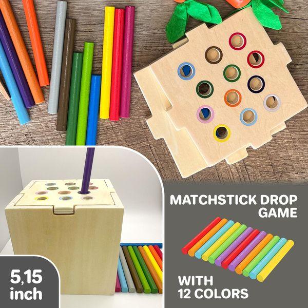 Quokka Montessori Toys For 1 2 Year Old Boy & Girls - 4 SET Wooden Baby Toy 6-12 Months Object Permanence | Coin Box | Carrot Harvest | Color Matching Sticks | Shape Sorter | Ball Drop Learning 3
