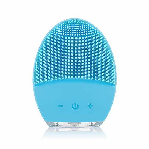 YUNCHI Silicone Facial Cleansing Brush Electric, Y2 Rechargeable Sonic Vibration Face Brush, Waterproof Face Cleanser and Massager for Women (Blue) 0