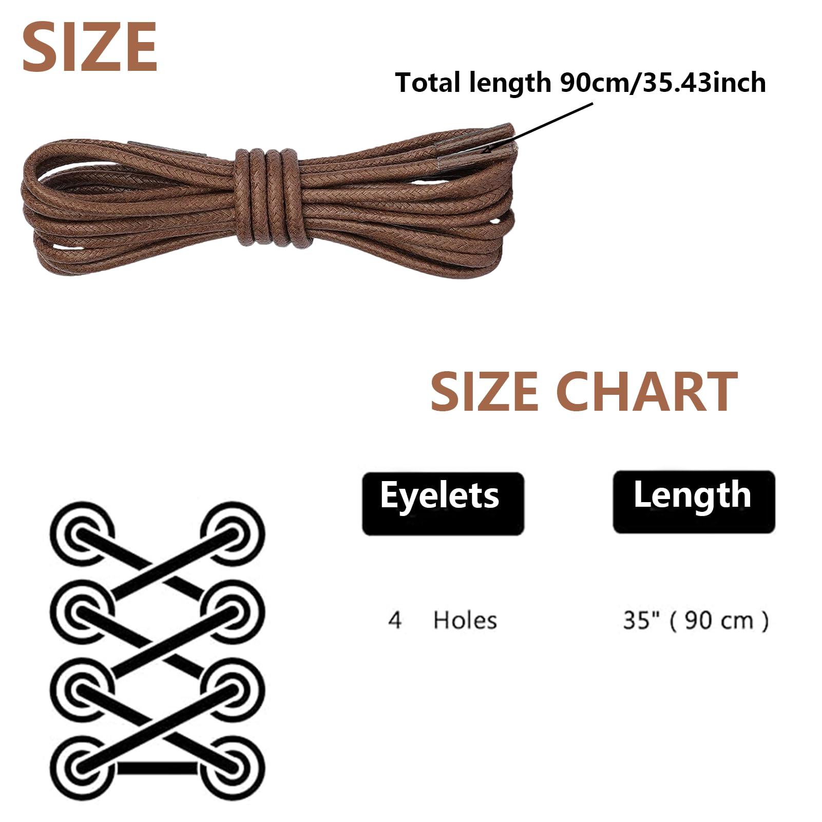 Fadbudss 3 Pairs Round Waxed Shoe Laces, Diameter 2.5mm Cotton Replacement Thin Premium Excellent Traditional Shoelaces for Formal Derby Desert Boots Oxford Shoes Leather Brogues 90 cm Dark Brown 1