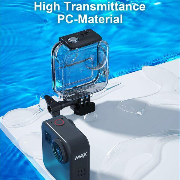 FitStill Waterproof Case for Gopro Max Action Camera, Underwater Diving Protective Shell 45M with Touchscreen Bracket Accessories 4